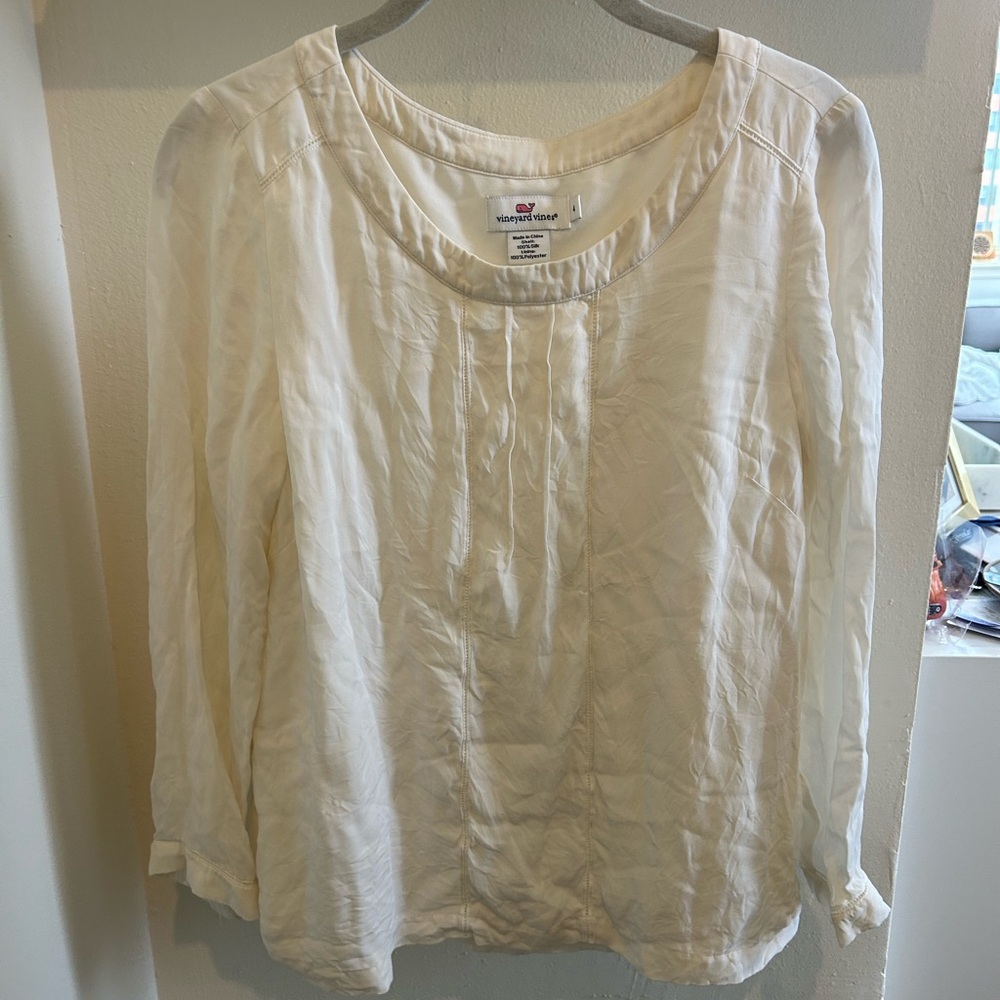 Women's Vineyard Vines Elegant Silk White Blouse